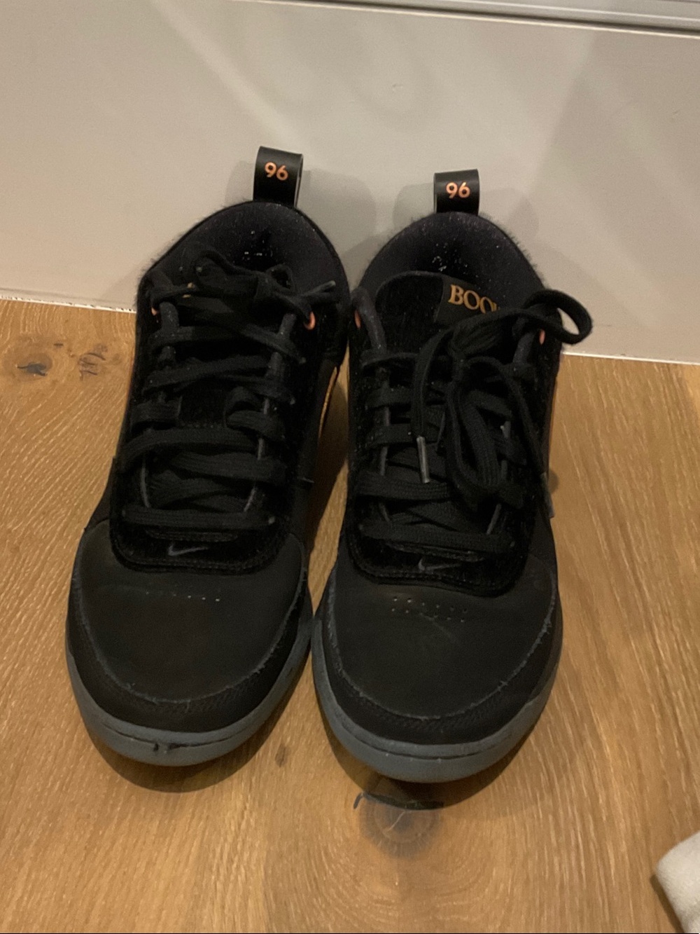 Black Men's Casual Sneakers with Orange Accent